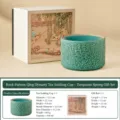 Ensemble de pot à résidus de thé en céramique avec boîte cadeau, bol à eau de thé turquoise. - Boîte cadeau / Vert de Printemps