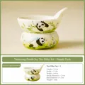 Ensemble infuseur à thé panda en céramique, filtre à thé mignon avec base pour maison. - Ensemble Filtre à Thé Wuyou (Édition Standard)