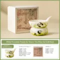 Ensemble de filtre à thé en céramique panda avec belle boîte-cadeau pour thé en vrac - Ensemble Filtre à Thé Wuyou (Édition Coffret Cadeau)