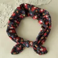 Christmas Santa print rabbit ear knotted headband elastic hair band women hair accessories - Navy Santa Gift Style (No. 1) / 1 Piece