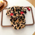 Cute leopard print pet hoodie with soft plush material and cute red heart embroidery. - XS / Tops / Heart Leopard Print