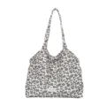 Borsa tote in tela con stampa leopardata, grande borsa a spalla casual da donna. - Leopardo Beige Lavorato A Maglia