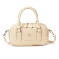 Retro minimalist women's handbag, chic cream top handle shoulder crossbody bag for daily wear. - No Pendant / White