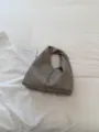Bolso de mano hobo gris con nudo para mujer, elegante bolso nube diario de estilo minimalista. - Gris