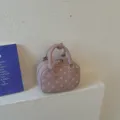 Pink polka dot bowling handbag, cute Korean style top handle shoulder bag for women commute. - No Pendant / Pink