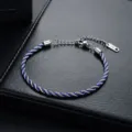 Bracelet tressé en acier inoxydable bleu et argenté pour homme et femme bijoux de mode - Bracelet en Corde Tressée Bleu Et Argent (S0343-B) / Bleu