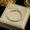 Bracelet en maille d'acier inoxydable argenté pour homme et femme, bijoux tendance. - Bracelet Section Bambou Maille Argent (S0170-B) / Argent