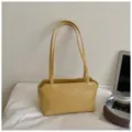 Gelbe PU Leder Achseltasche Schultertasche minimalistische Handtasche fur Damen Alltag - Ohne Anhänger / Gelb