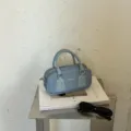 Light blue denim boston handbag retro casual crossbody pillow bag daily fashion shoulder bag - Without Charm Style / Blue