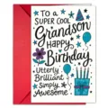 Creative birthday greeting card for grandson with red envelope, perfect for warm wishes. - Grandson Birthday Card (T020402792) / 1 Piece/Pack