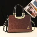 Sac à main femme élégant en cuir vernis pailleté sac bandoulière mode dame fourre-tout - Or rose