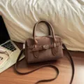 Brown suede pillow bag for women, stylish niche crossbody and handbag for daily commute trendy. - No Pendant / Brown