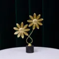 Sculpture tournesol en métal ornement décoration de bureau maison table doré élégant - Ornement en Feuille de Fer - Tournesol