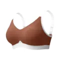 Comodo reggiseno senza ferretto in colore marrone con spalline bianche per tutti i giorni. - Cannella