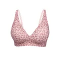Plus size seamless wireless bra in pink leopard print, soft support design for daily comfort. - S / Tops / Pink Leopard Print