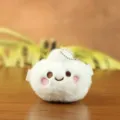 Süßer Plüsch Teigtasche Schlüsselanhänger weicher flauschiger Baozi Anhänger Deko - Z Weiß