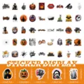 54 Stk Halloween Wasserdichte Aufkleber Gruesselhafte Kuerbis Geister Party - Halloween Stil A