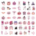 52stueck rosa halloween aufkleber wasserdicht niedliche geister kuerbis decals diy basteln - Halloween Stil D