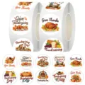 Thanksgiving roll stickers sealing labels festive gift packaging holiday decor labels - 500Pcs/Roll / Thanksgiving Style