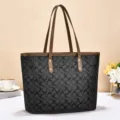 Sac cabas vintage pour femme grande capacité sac à épaule bandoulière fourre-tout élégant - Style 2 / Noir