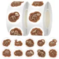 Dinosaur fossil roll stickers featuring various dinosaur skeleton designs for crafts decoration. - Dinosaur Fossil (10-Pattern Loop) / 500 Pieces/Pack