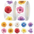 Floral round sticker roll decorative diary scrapbook waterproof sticker set for crafts. - Floral Loop / 500 Stickers