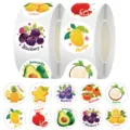 Cute cartoon fruit stickers roll for kids reward and school motivation, colorful fruit label decals. - Fruit Cartoon / 500 Pieces/Pack / Colorful