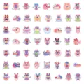 Cute cartoon dragon stickers set, Chinese zodiac New Year diary and phone decor decals. - 60 Cards / New Year Dragon