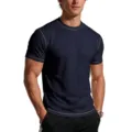 Men's slim fit athletic short sleeve t-shirt with contrast stitching for gym and running. - Sapphire Blue
