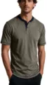 Men's short sleeve Henley t-shirt summer casual cotton top basic tee grey variant - M / Tops / Khaki