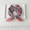 Pink Color-Block Floral (With Pearl Buckle) / 56cm