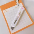 Mini cúter portátil de pata de gato, cortador de papel rosa bonito para oficina. - Cuchillo de garra blanco