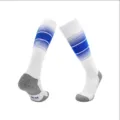 Professionelle lange Fussballstutzen weiss blaues Farbverlauf Sport Socken Grösse 39-44 - Erwachsene 39-44 / Weißblau