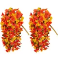 Artificial bougainvillea hanging flower vines fake plants autumn colors home decor for indoor 2pcs - Autumn Yellow
