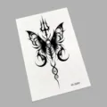 Schwarzes Gothic Schmetterling Tattoo Aufkleber, dunkles Tribal-Stil wasserdichtes Arm-Design. - K0-26001 (Schmetterling & Dreizack)
