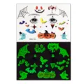 Halloween face temporary tattoo sticker, glow in the dark pumpkin ghost bat design for kids party. - MK8-133
