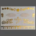 Goldfolie Gesicht temporäre Tattoo Aufkleber Bogen mit süßen Erdbeeren Blumen für Party. - Erdbeer Schleife Stil (KF2-26046)