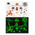 Halloween luminous face temporary tattoo sticker, glowing bat and pumpkin party makeup decor - MK8-134