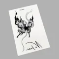 Dunkler Gothic Schmetterling Schlange temporäre Tattoo Aufkleber Bogen Hautkunst. - K0-26003 (Schmetterling & Flamme)