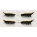Set de pegatinas de pestañas postizas con delineador dorado con purpurina reutilizable - Dorado (ELB105)