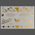 Hoja de tatuaje temporal metálico dorado impermeable cara cuerpo pegatina para la fiesta - Estilo Ala de Hada (KF2-26050)