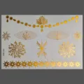 Pegatina de Tatuaje Facial de Oro Metálico Impermeable Brillo Estrella Sol Fiesta - Estilo Fuegos Artificiales de Sol (KF2-26051)