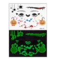 Halloween visage tatouage temporaire autocollant lumineux citrouille chauve-souris - MK8-142