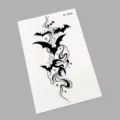 Temporäres Tattoo-Aufkleber mit schwarzem dunklem Fledermaus- und Rauch-Design. - K0-26008 (Fledermaus & Rauch)