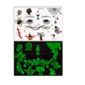 Autocollants de tatouage temporaire visage Halloween brillent dans le noir fête imperméable - MK8-143