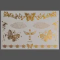 Pegatina de tatuaje temporal con diseño de mariposa y estrella metálica dorada fiesta - Estilo Estrella de Mariposa (KF2-26052)
