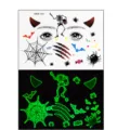 Autocollants de tatouage temporaire visage Halloween squelette chauve-souris toile d'araignée - MK8-144
