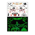 Autocollant de tatouage temporaire visage Halloween luit dans le noir citrouille fête - MK8-145