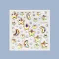 Gemas faciales de estrella y luna láser pegatinas de diamantes de imitación para festival - Estilo Estrella y Luna Láser