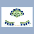Adhesivo de diamantes para la cara, gemas de cristal brillante para maquillaje, ojos y frente. - Estilo Pluma de Pavo Real (FG3-253004)